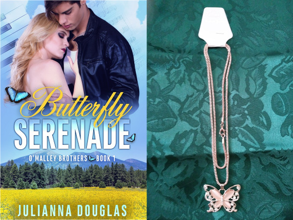 Butterfly Serenade Book Cover & Butterfly Necklace